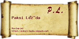 Paksi Léda névjegykártya